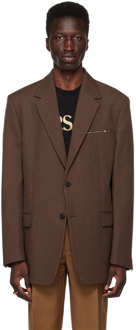 brown suits versace|Versace men's blazer suit.